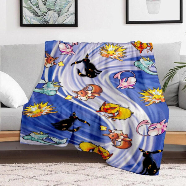 Pokemon Vintage Eevee Evolutions TCG Fleece Throw Blanket